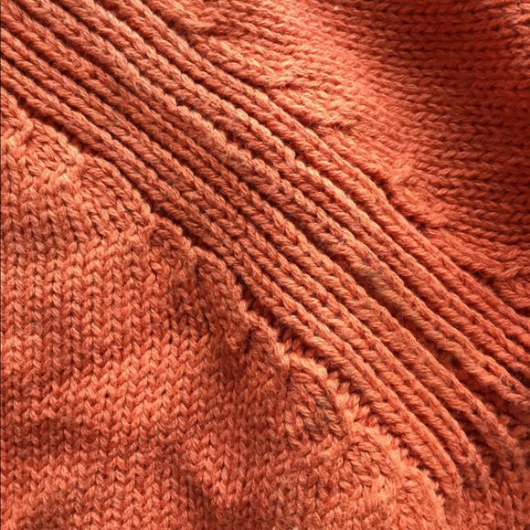 VTG Bill Blass Men Sweater Chunky Medium Orange Cotton Half Zip Long Sleeve - Picture 10 of 13